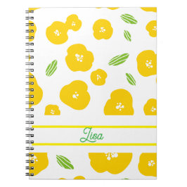 Yellow Floral Spiral Photo Notebook Notizblock