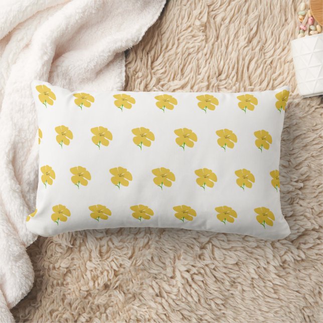 Yellow floral Throw Pillow Lendenkissen (Decke)