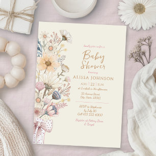 Yellow Floral Watercolor Babydusche Einladung
