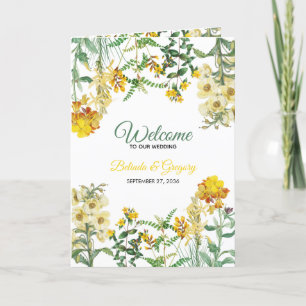 Yellow Floral Wedding Program Order of Service Programm