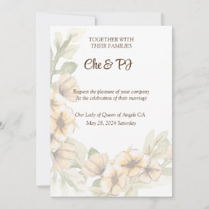 Yellow Floral Wedding Theme Einladung