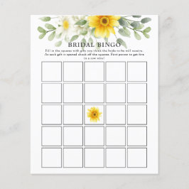 Yellow Florals Greenery Brautparty Bingo Game