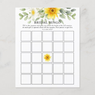 Yellow Florals Greenery Brautparty Bingo Game