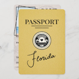 Yellow Florida Passport Save the Date