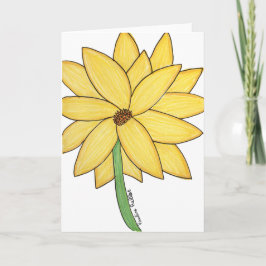 Yellow Flower- Blank Folded Greeting Card Karte