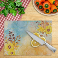 Yellow Flower Blue Marble Watercolor Shabbat