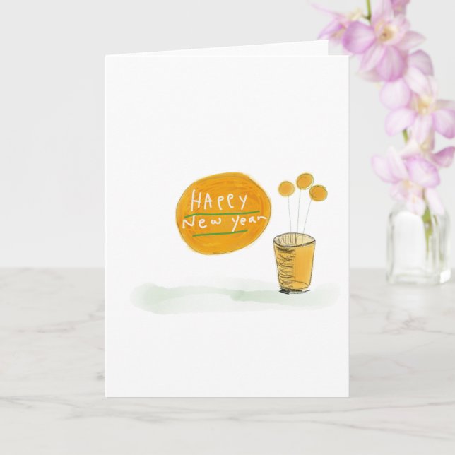 yellow　flower　new year karte (Orchidee)