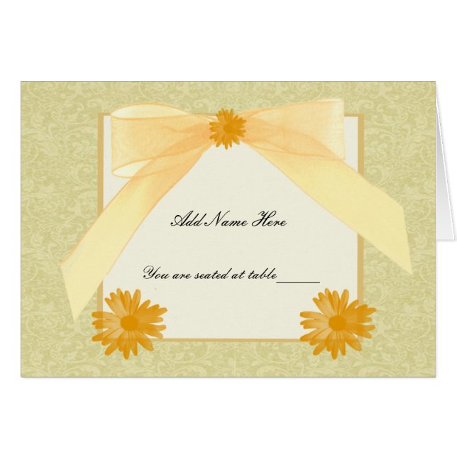 Yellow Flower Place Cards (Vorderseite (Horizontal))