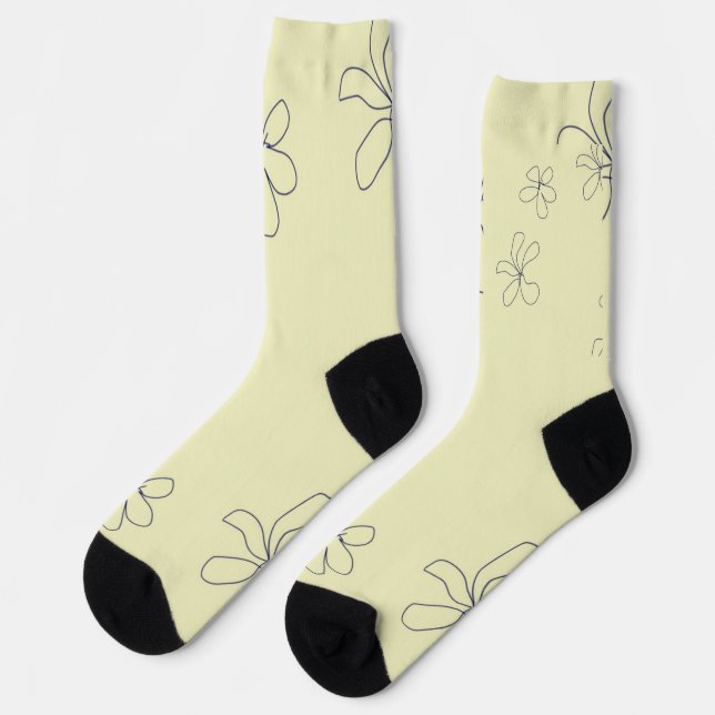 yellow flower socks socken (Linkes Detail)