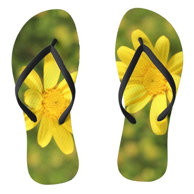 Yellow flower Sunny and Positive Flip Flops (Fußbett)