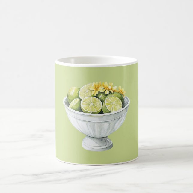 Yellow Flowers & Limes Kaffeetasse (Mittel)