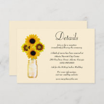 Yellow Flowers Mason Jar Wedding Details