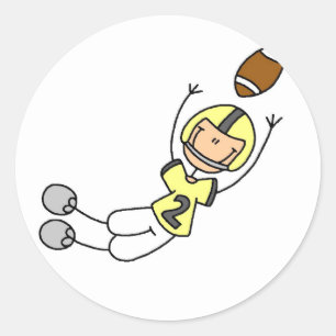 Yellow Football Player Tshirts und Geschenke Runder Aufkleber