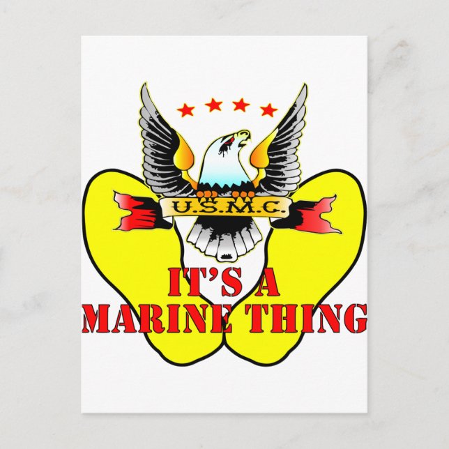 Yellow Footprints von USMC Es ist eine Meeresangel Postkarte (Vorderseite)