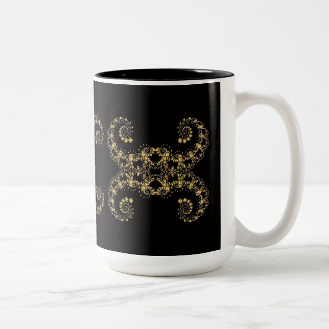 Yellow Fraktal Curls Kaffee Tasse (Rechts)