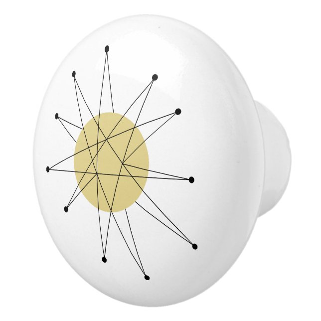 Yellow Franciscan Sternexplosion Mitte Jahrhundert Keramikknauf (Rechts)
