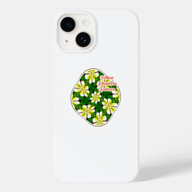 Yellow Frangipani Pattern Case-Mate iPhone Hülle (Rückseite)