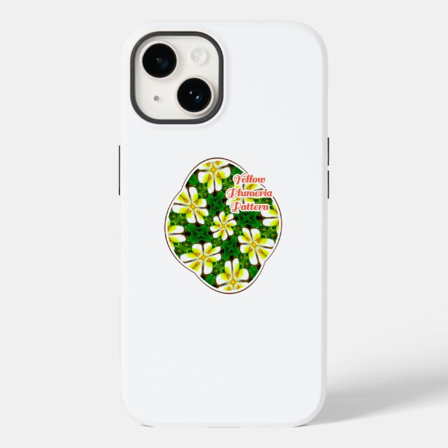Yellow Frangipani Pattern Case-Mate iPhone Hülle (Rückseite)