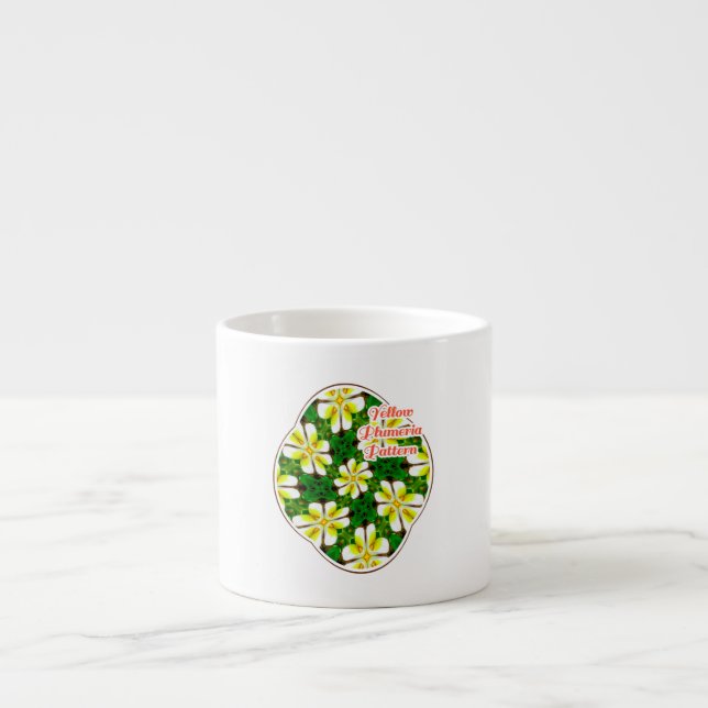 Yellow Frangipani Pattern Espressotasse (Vorderseite)