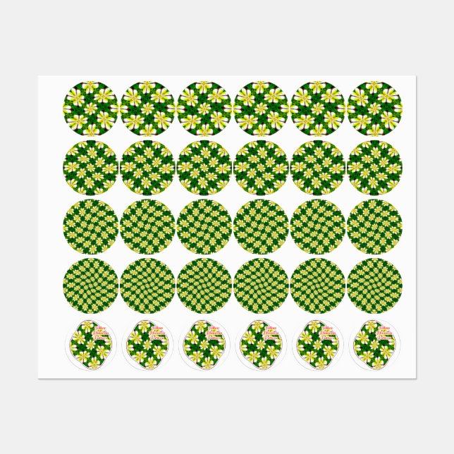 Yellow Frangipani Pattern Etiketten (Blatt)