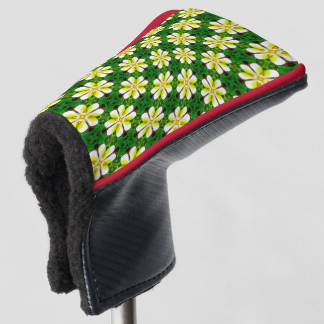 Yellow Frangipani Pattern Golf Headcover (3/4 Vorderseite)