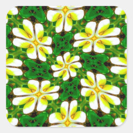 Yellow Frangipani Pattern Quadratischer Aufkleber
