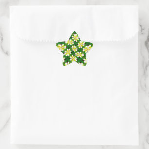 Yellow Frangipani Pattern Stern-Aufkleber