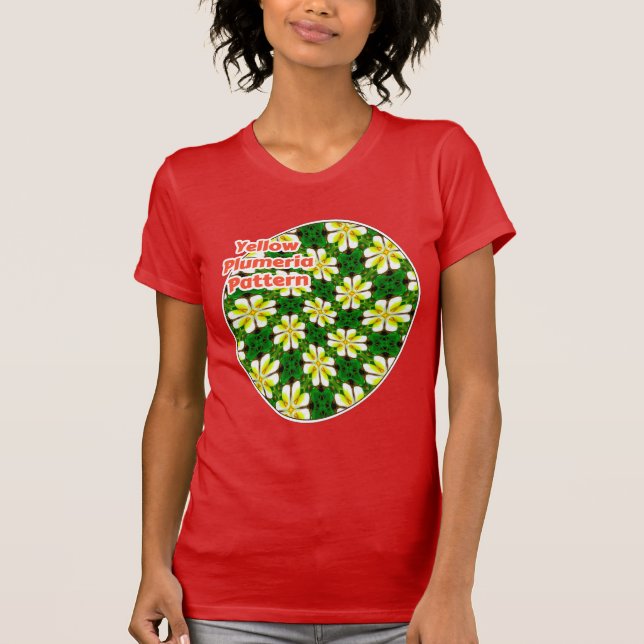 Yellow Frangipani Pattern T-Shirt (Vorderseite)