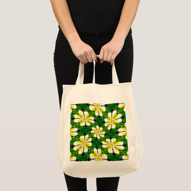 Yellow Frangipani Pattern Tragetasche (Vorderseite (Produkt))