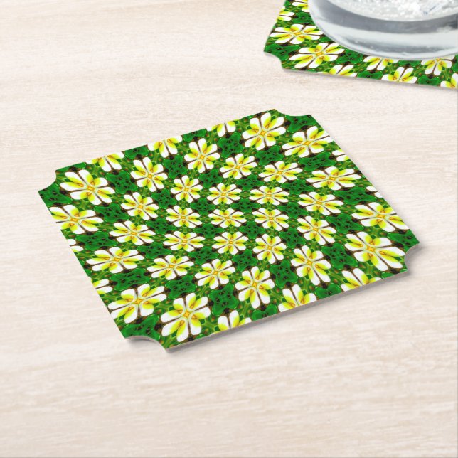 Yellow Frangipani Pattern Untersetzer (angewinkelt)