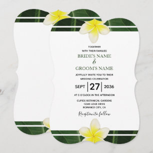 Yellow Frangipani Plumeria Wedding Einladungen