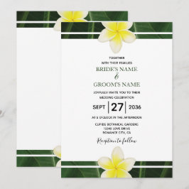 Yellow Frangipani Plumeria Wedding Einladungen