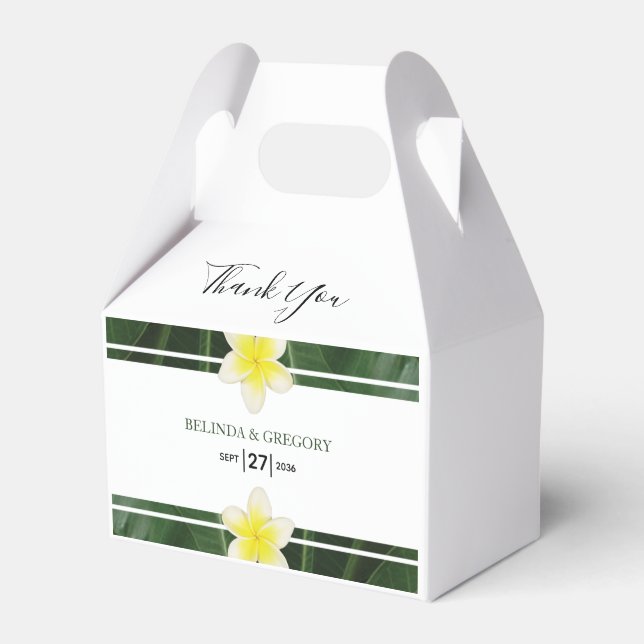 Yellow Frangipani Plumeria Wedding Geschenkschachtel (Vorderseite)