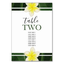 Yellow Frangipani Plumeria Wedding Guest Names