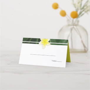 Yellow Frangipani Plumeria Wedding Platzkarte