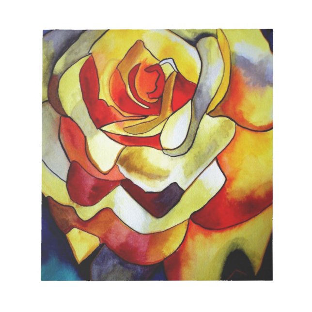 Yellow Freesia Blume Aquarellmalerei Notizblock (Vorderseite)