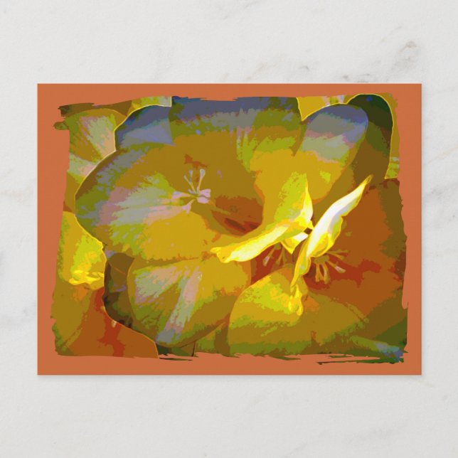 Yellow Freesia Digital Manipulation Postkarte (Vorderseite)