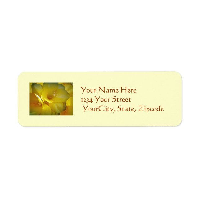 Yellow Freesia Floral Address Label (Vorne)