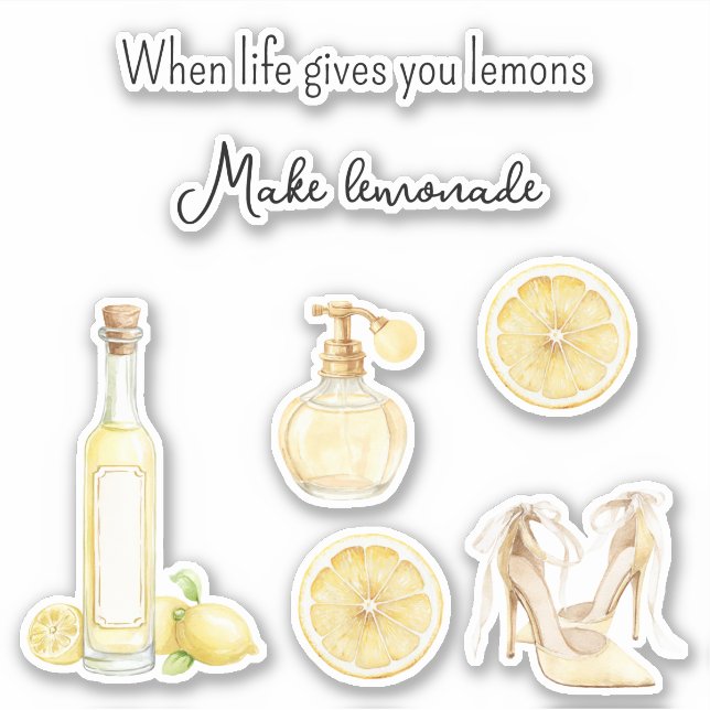 Yellow Fruit Lemons Make Lemonade (version 2) Aufkleber (Vorderseite)