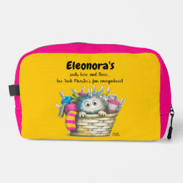 Yellow Fuchsia Socks Monster Joy Waschbeutel
