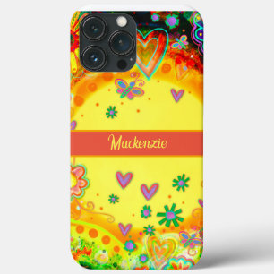 Yellow Fun Heart Blume personalisieren Case-Mate iPhone Hülle