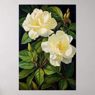Yellow Gardenias Blume Art Print Poster