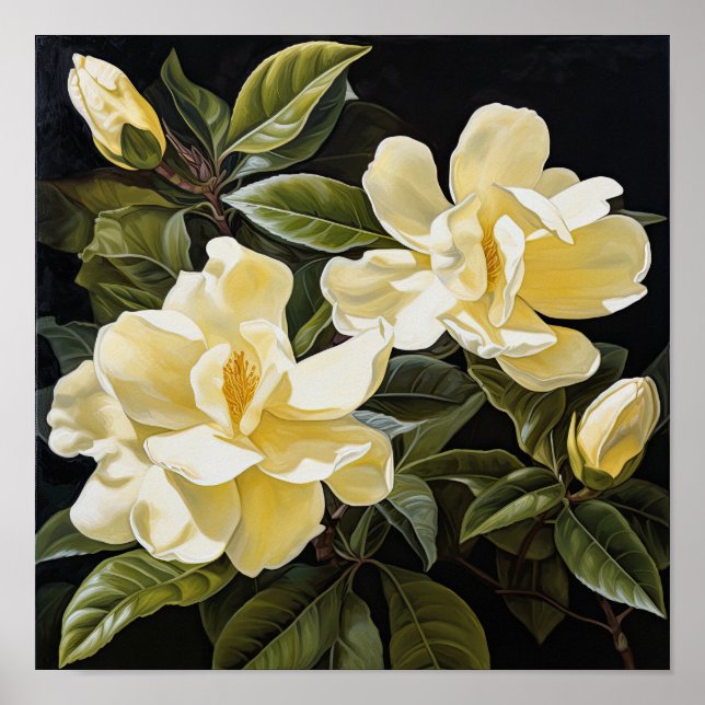 Yellow Gardenias Blume Art Print Poster (Vorne)