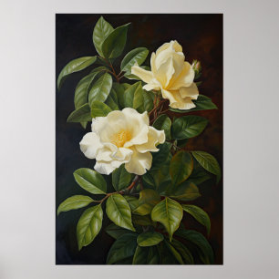 Yellow Gardenias Blume Art Print Poster