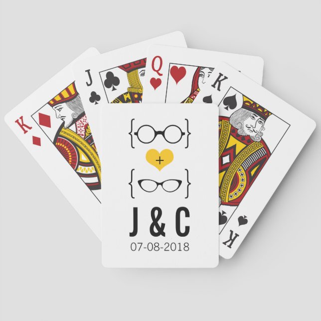 Yellow Geeky Glasses Spielkarten (Rückseite)