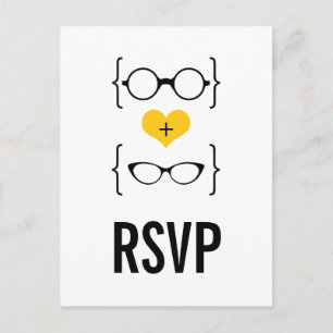 Yellow Geeky Glasses UAWG Postcard Einladungspostkarte