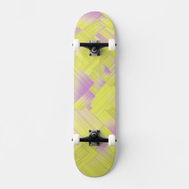 Yellow Geometric Halls Skateboard (Vorderseite)