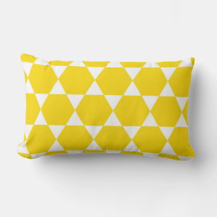 Yellow Geometric Happy Mod Retro Chic Pattern Lendenkissen