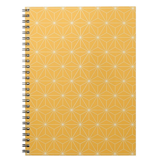 Yellow Geometric Spiral Notebook Notizblock (Vorderseite)