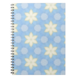 Yellow geometric stars on pale blue background notizblock